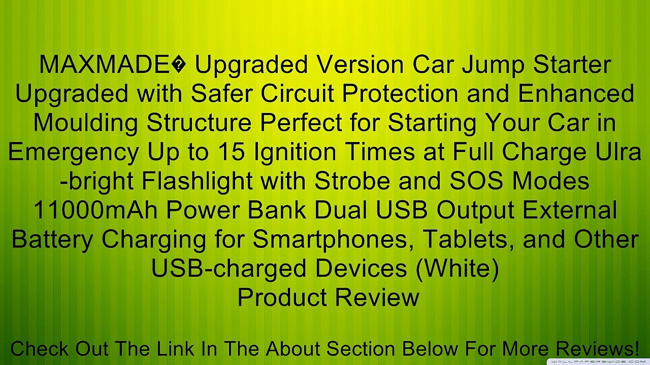 MAXMADE� Upgraded Version Car Jump Starter Upgraded with Safer Circuit Protection and Enhanced Moulding Structure Perfect for Starting Your Car in Emergency Up to 15 Ignition Times at Full Charge Ulra-bright Flashlight with Strobe and SOS Modes 11000mAh P