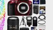 Nikon D5300 Digital SLR Camera Body (Red) with 18-300mm VR Lens   64GB Card   Case   Flash