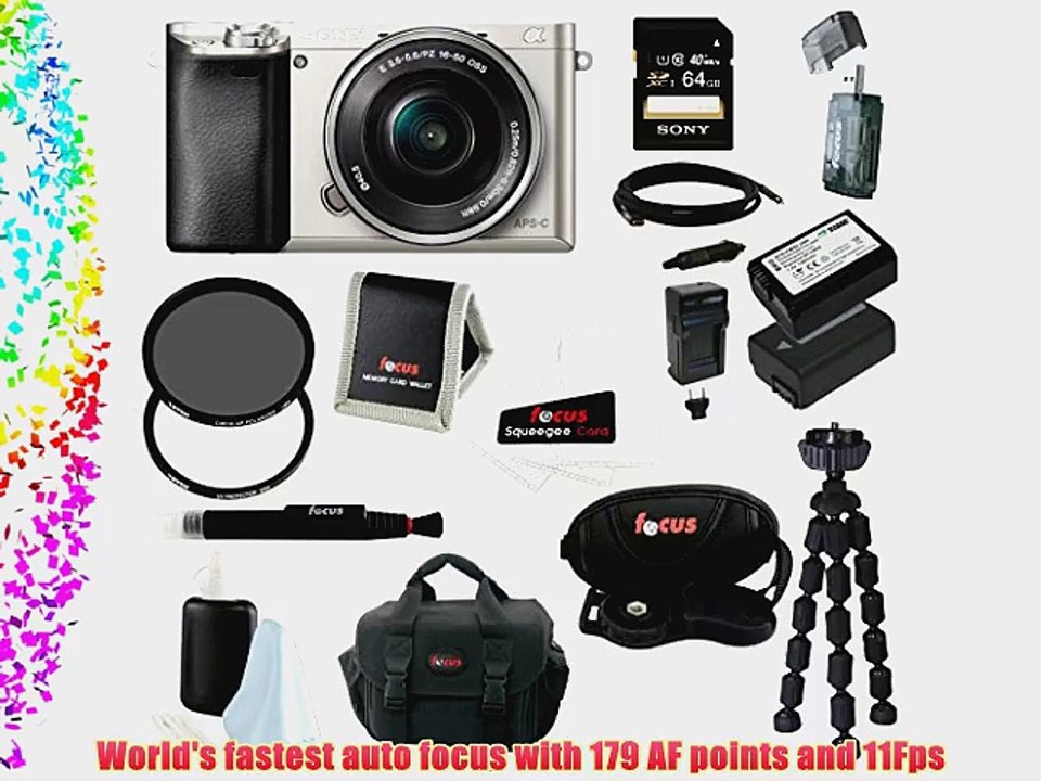 Sony Alpha a6000 24.3 MP Interchangeable Lens Camera with 16-50mm Power Zoom Lens (Silver)