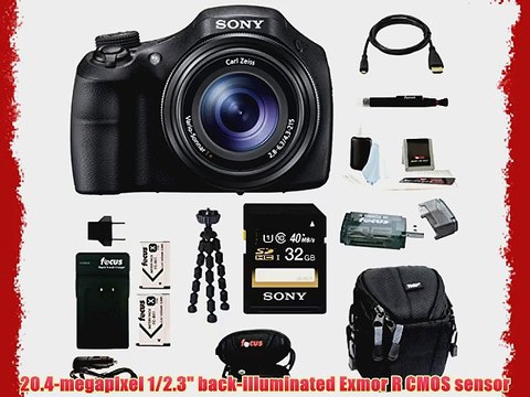 Sony Cyber-shot DSC-HX300 Digital Camera with Replacement Battery and Charger Kit and 32GB