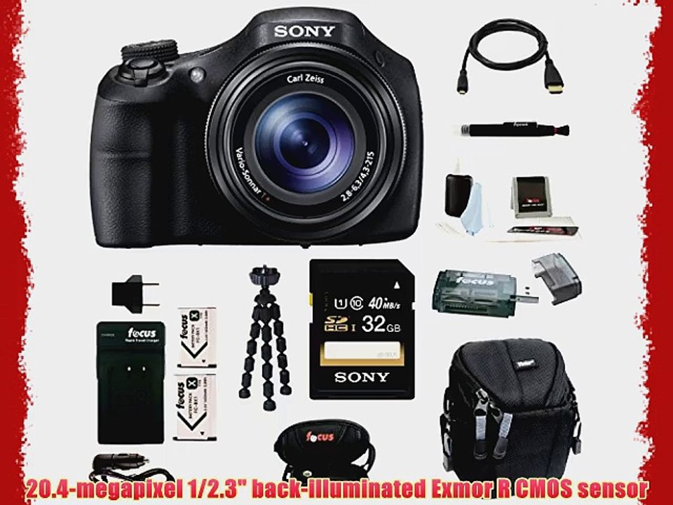Sony Cyber-shot DSC-HX300 Digital Camera with Replacement Battery and Charger Kit and 32GB