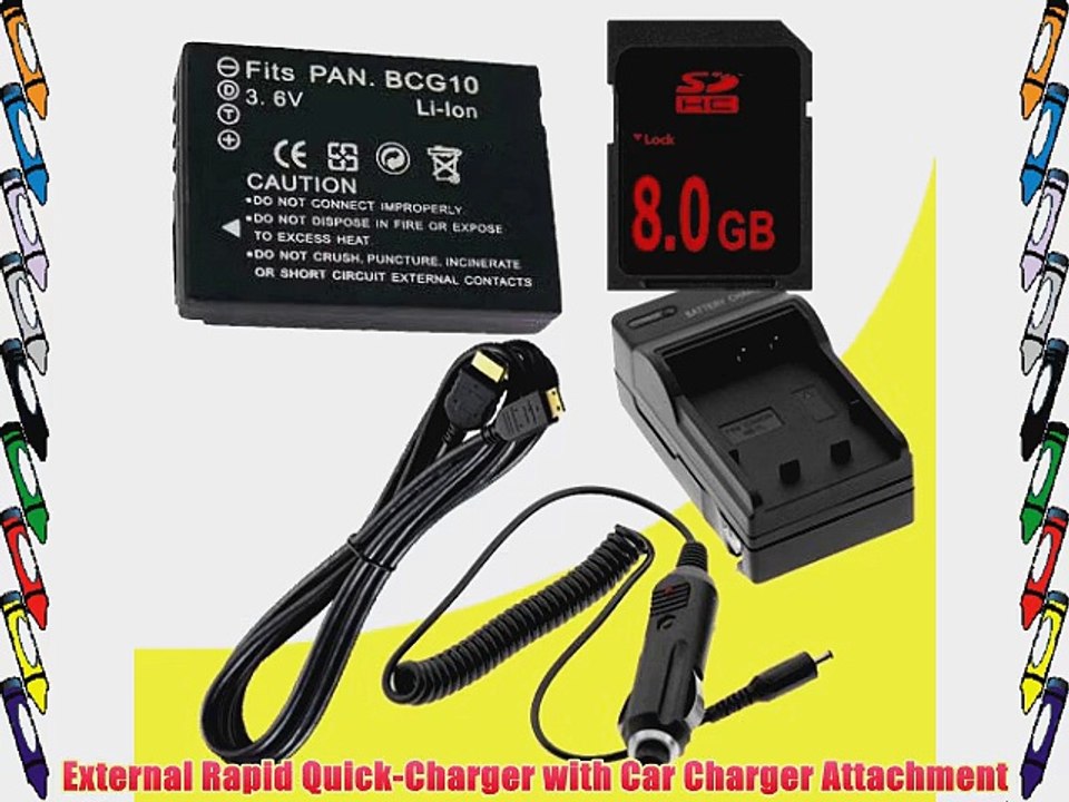 Battery Kit for Panasonic Lumix DMC-ZS10 DMC-ZS1 DMC-ZS3 DMC-ZS5 DMC-ZS6 DMC-ZS7 Includes DMW-BCG10