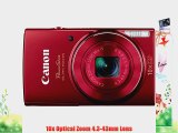 Canon PowerShot ELPH 150 IS Digital Camera (Red)   16GB Memory Card   Standard Medium Digital