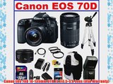 Canon EOS 70D DSLR Camera with 3 Canon Lenses Pro Pack: Includes - Canon EF-S 18-135mm f/3.5-5.6