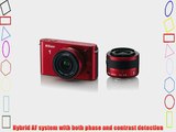 Nikon 1 J1 10.1 MP HD Digital Camera System with 10mm and 10-30mm VR 1 NIKKOR Lenses (Red)