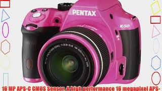 Pentax K-50 16MP Digital SLR Camera Kit with DA L 18-55mm WR f3.5-5.6 Lens (Pink)