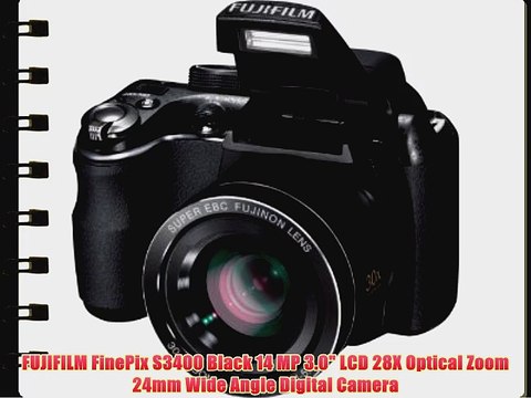 FUJIFILM FinePix S3400 Black 14 MP 3.0 LCD 28X Optical Zoom 24mm Wide Angle Digital Camera