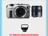 Canon EOS M Mirrorless Digital Camera with EF-M18-55mm IS STM Lens and 90EX Flash (Silver)