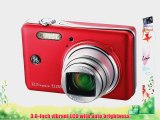 GE 1255W-RD 12MP Digital Camera with 5X Optical Zoom and 3.0-Inch LCD Screen with Auto Brightness