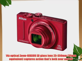 Nikon COOLPIX S8200 16.1 MP CMOS Digital Camera with 14x Optical Zoom NIKKOR ED Glass Lens