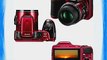 Nikon COOLPIX L820 16 MP Digital Camera with 30x Zoom (Red)   4 AA Batteries withRapid Charger