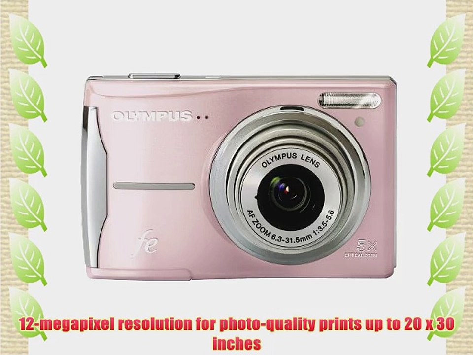 Olympus FE-46 12MP Digital Camera with 5x Optical Zoom and 2.7 inch LCD (Light Pink)