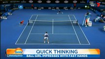 Ball girl takes classic catch at Australian Open