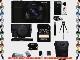 Sony Cyber-shot DSC-RX100 Digital Camera (Black) with Sony Premium Camera Jacket Case and 32GB