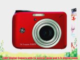 GE A1455 14MP Digital Camera with 5X Optical Zoom and 2.7-Inch LCD with Auto Brightness (Red)