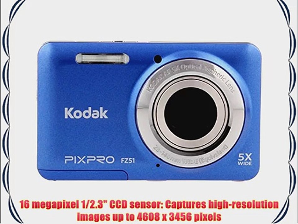 Kodak JKI-FZ51-RD Digital Camera with 16 Megapixels and 5x Optical Zoom (Red)