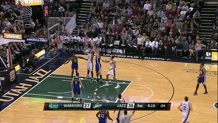 Shaun Livingston Tomahawk Dunk Over Joe Ingles - Warriors vs Jazz - January 30, 2015 - NBA