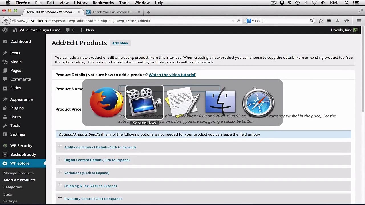 WP eStore Quick Setup, Product Creation and Basic Testing