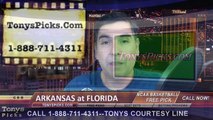 Florida Gators vs. Arkansas Razorbacks Free Pick Prediction NCAA College Basketball Odds Preview 1-31-2015