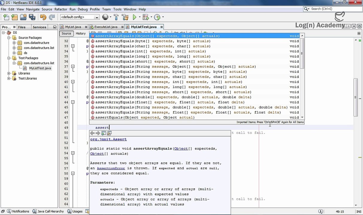 6. Data Structure and Implementation - Unit Testing of List Data Structure