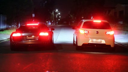 Audi R8 vs Golf R Launch Control (APR modified)