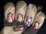 Foil Transfer - Rainbow Nail Art designs Colorful Designs short - Long Nails Tutorial nail art foil