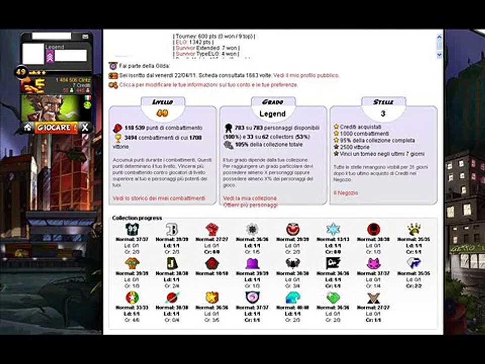 Buy Sell Accounts - Urban Rivals Account liv(1).49 con 827 carte