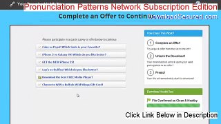 Pronunciation Patterns Network Subscription Edition Download Free - Download Now