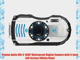 Pentax Optio WG-3 16MP Waterproof Digital Camera with 3-Inch LCD Screen (White/Blue)