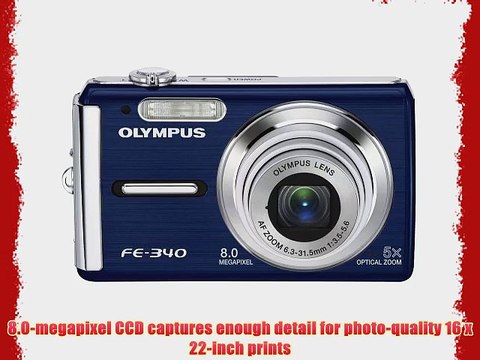 Olympus FE-340 8MP Digital Camera with 5x Optical Zoom (Blue)