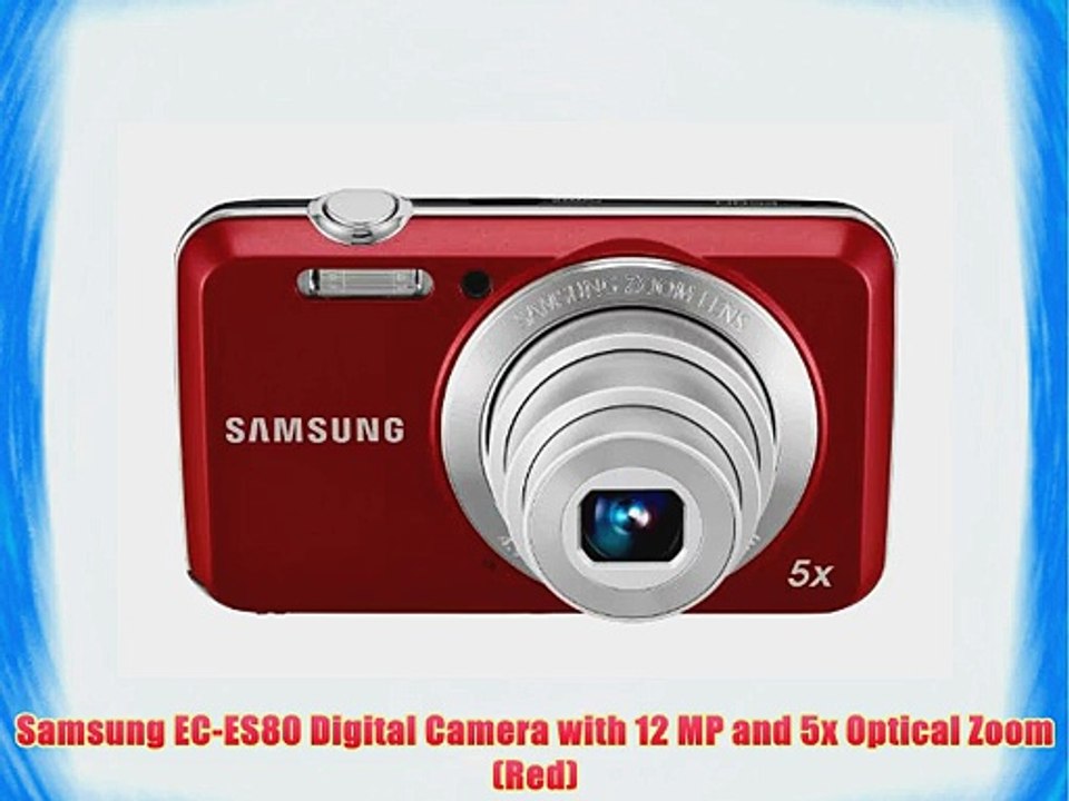 Samsung EC-ES80 Digital Camera with 12 MP and 5x Optical Zoom (Red)