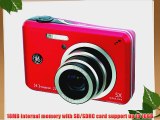 GE J1455 14MP Digital Camera with 5X Optical Zoom and 3.0-Inch LCD with Auto Brightness (Red)