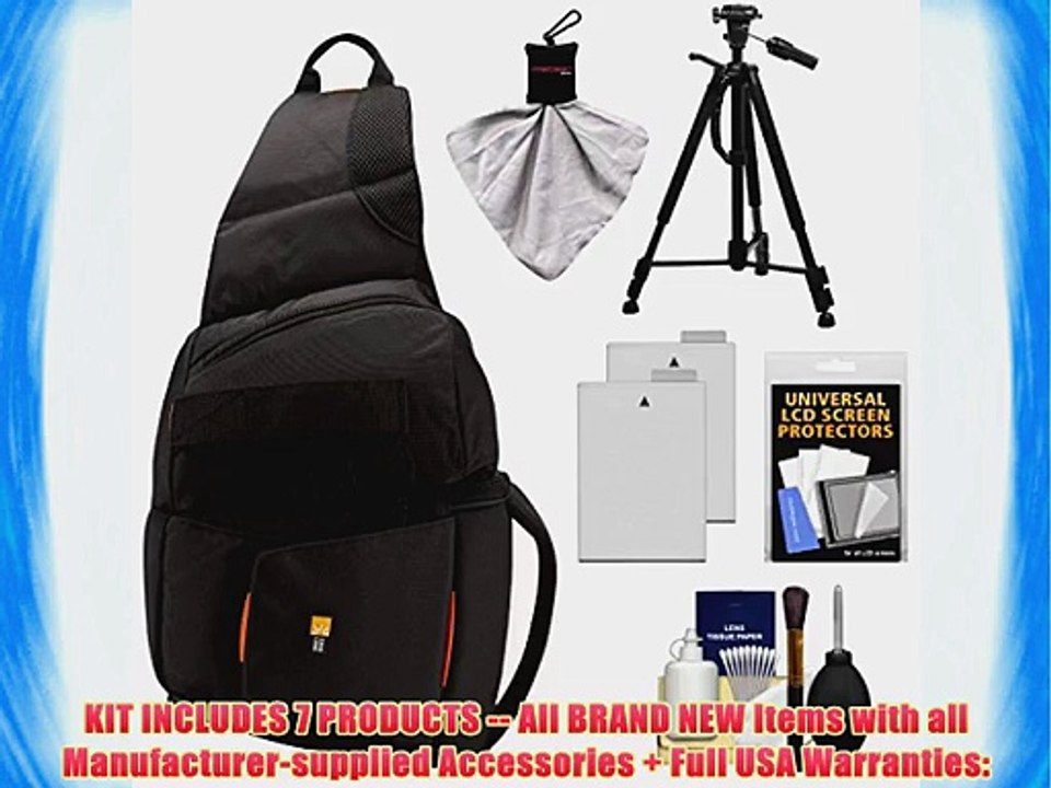 Case Logic Digital SLR Sling Camera Bag/Case (Black) (SLRC-205)   (2) LP-E8 Batteries   Tripod