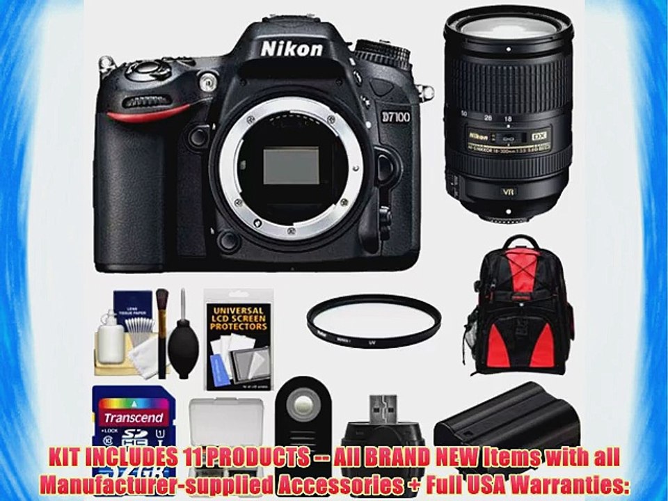 Nikon D7100 Digital SLR Camera Body with 18-300mm VR Lens   32GB Card   Backpack   Battery