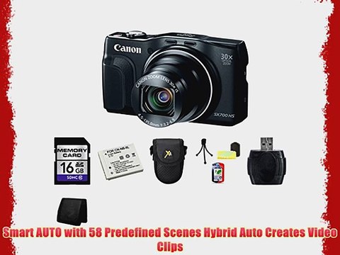 Canon PowerShot SX700 HS Digital Camera (Black) Bundle 1