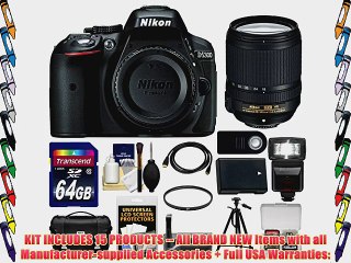 Nikon D5300 Digital SLR Camera Body (Black) with 18-140mm VR Zoom Lens   64GB Card   Case