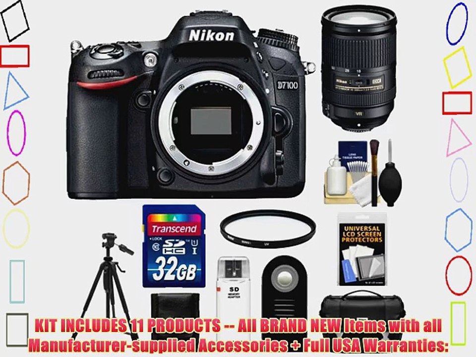 Nikon D7100 Digital SLR Camera Body with 18-300mm VR Lens   32GB Card   Case   Filter   Remote