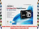 Emprex 5.0MP 3x Optical Zoom/4x Digital Zoom Camera (Black)