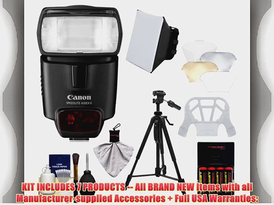 Canon Speedlite 430EX II Flash with Softbox   Bounce Diffuser   Batteries