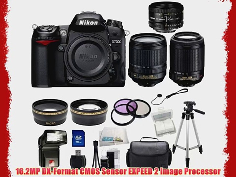 Nikon D7000 16.2MP DX-Format CMOS Digital SLR with 3.0-Inch LCD with Nikon 18-105mm ED VR AF-S