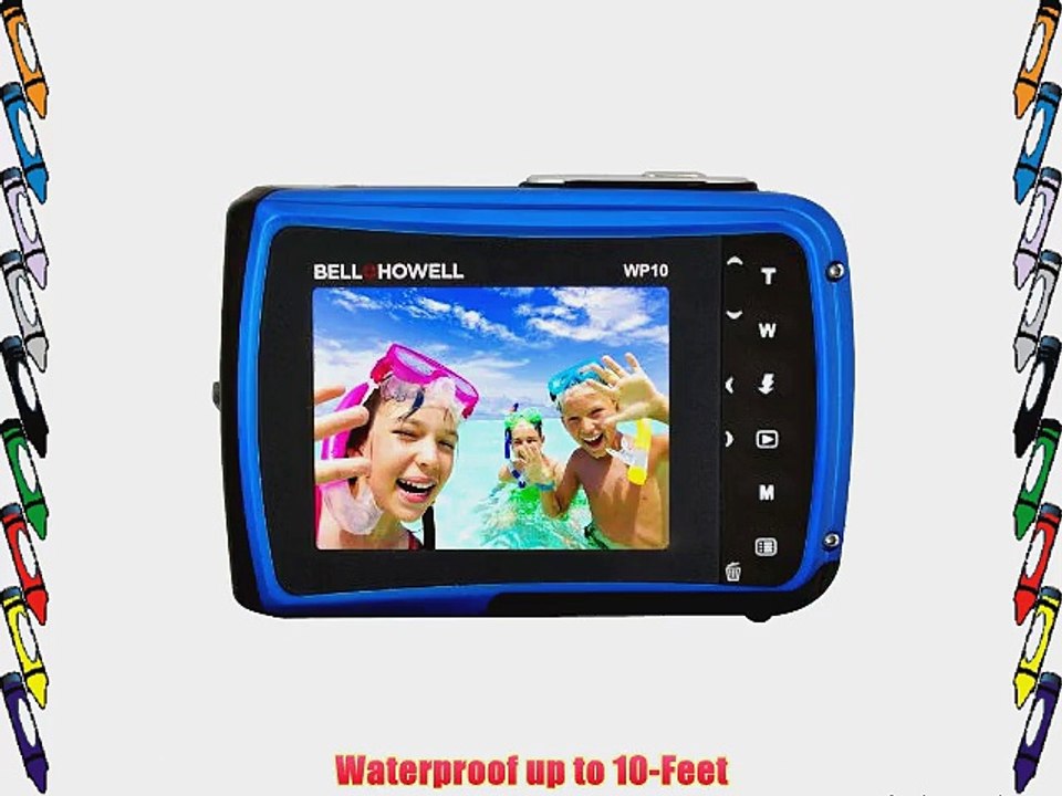 Bell Howell Splash WP10-BL 12.0 Megapixel Waterproof Digital Camera with 2.4-Inch LCD (Blue)