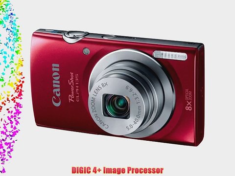 Canon PowerShot ELPH 135 (Red) 16GB Memory Card Standard Medium Digital Camera Case Deluxe