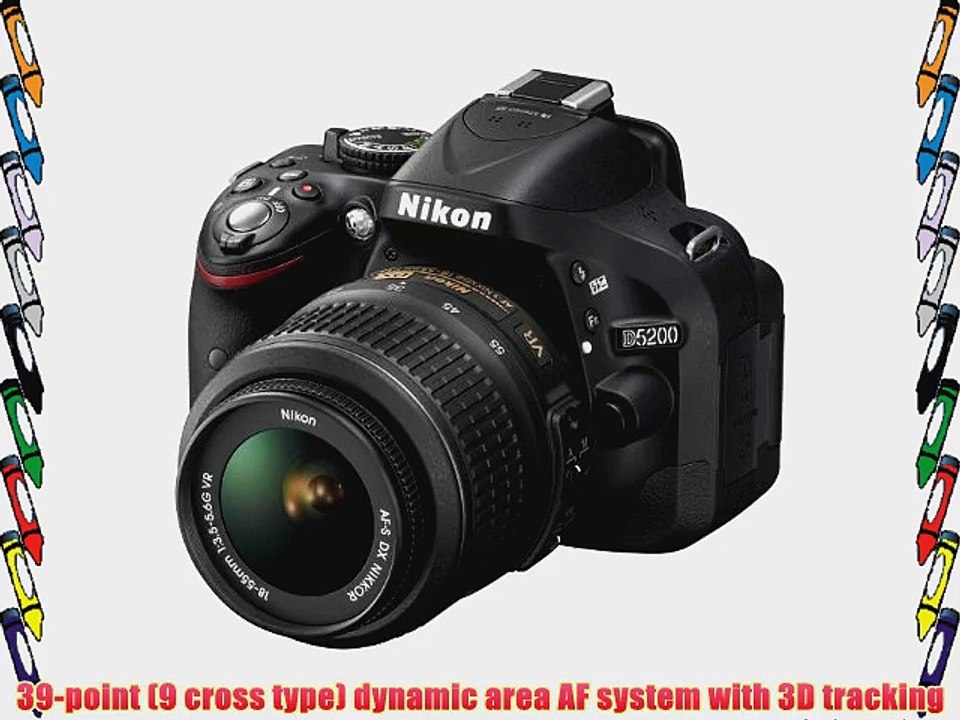 Nikon D5200 24.1 MP CMOS Digital SLR with 18-55mm f/3.5-5.6 AF-S DX VR NIKKOR Zoom Lens (Black)