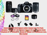 Canon EOS 60D DSLR Camera with 3 Canon Lens Pro Pack: Includes - Canon EF-S 18-135mm f/3.5-5.6