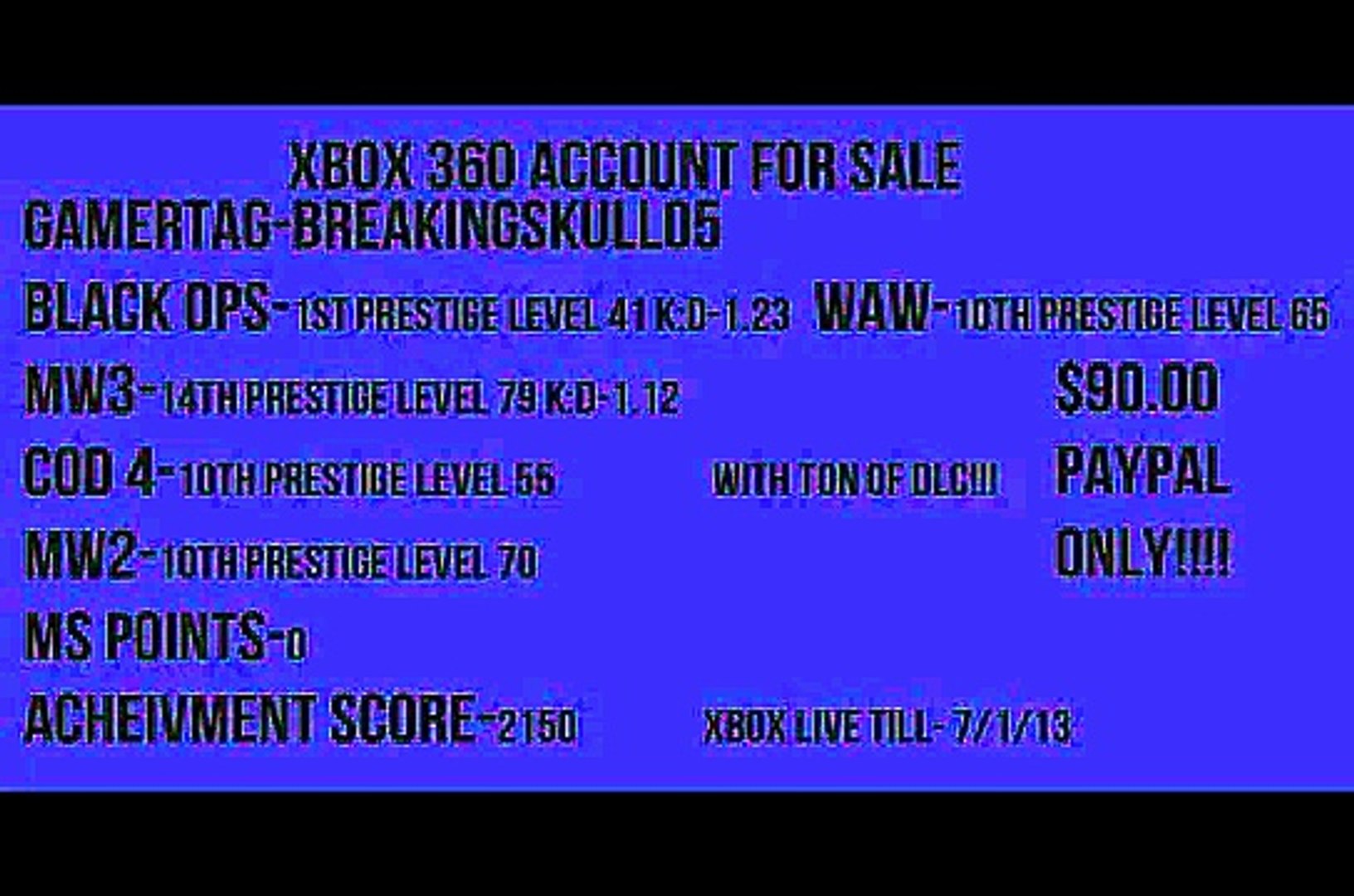 xbox 360 account for sale