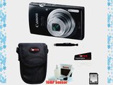 Canon PowerShot ELPH 135 (Black)   16GB Memory Card   Standard Medium Digital Camera Case