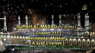 SURAH AL MASAD [Chapter 111] Recited by AbdulRahman As Sudais