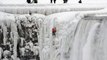See famed Canadian ice-climber Will Gadd dramatically descend a breathtaking ice formation at Niagara Falls this week