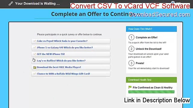 Convert CSV To vCard VCF Software Keygen - Legit Download 2015