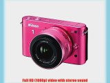 Nikon 1 J2 10.1 MP HD Digital Camera with 10-30mm and 30-110mm VR Lenses (Pink)